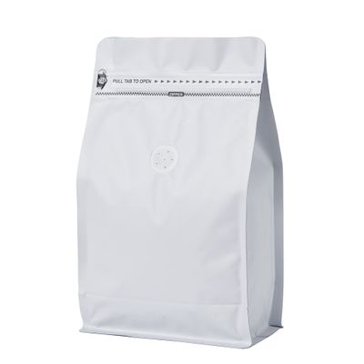 50 Pack Coffee Bags with Aluminum Foil and Degassing Valve, Resealable High Barrier Storage Bags, Odor-Proof for Coffee Beans, Stand Up Coffee Pouch, Flat Bottom (Small-8OZ, White)