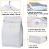 50 Pack Coffee Bags with Aluminum Foil and Degassing Valve, Resealable High Barrier Storage Bags, Odor-Proof for Coffee Beans, Stand Up Coffee Pouch, Flat Bottom (Small-8OZ, White) view 3
