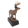 12 Point Buck Stag Deer Bronze Patinated Resin Statue W/Trophy Base view 3