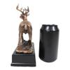 12 Point Buck Stag Deer Bronze Patinated Resin Statue W/Trophy Base view 4