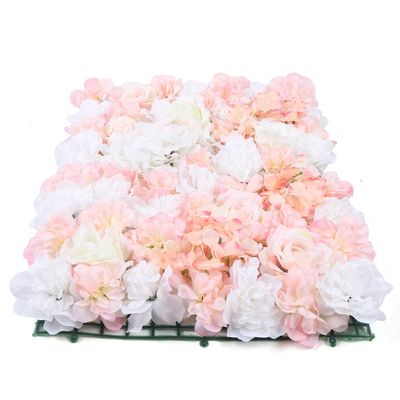 4 Pcs Artificial Flower Wall Panels 60x40cm 3D Flower Background for Wall, Champagne White Wedding Flower Decorations Wall Silk Rose Panels for Candy Wall, Photo Areas, Stage Background, 24x16"