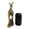 10 Point Antlers Trophy Buck Stag Deer Rustic Statue in Gold Patina view 3