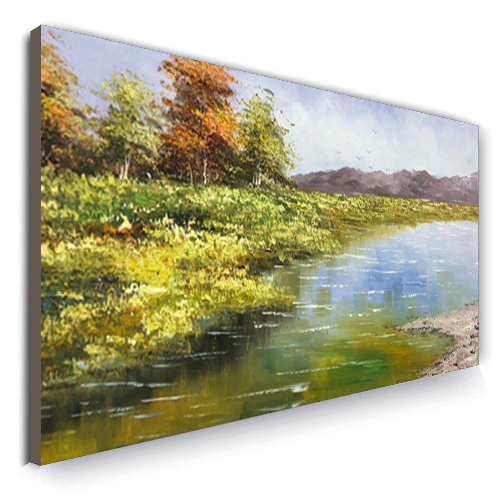 100% Hand-Painted Original Oil Painting Oil Painting Landscape Landscape Original Oil Painting Original Landscape Oil Painting 48X24Inch Unframed