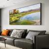 100% Hand-Painted Original Oil Painting Oil Painting Landscape Landscape Original Oil Painting Original Landscape Oil Painting 48X24Inch Unframed view 3