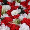 12 Pcs Artificial Flowers Wall Romantic Flower Wall for Background Decoration Silk Flower Roses Wall Panel Hanging Wedding Venue Main Road Decor Silk Flower Panels for Photo Backdrop (Red+White) view 4