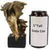 6" Tall Wild Bison and Calf Head Bust Figurine with Black Pedestal view 2