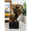 6" Tall Wild Bison and Calf Head Bust Figurine with Black Pedestal view 4