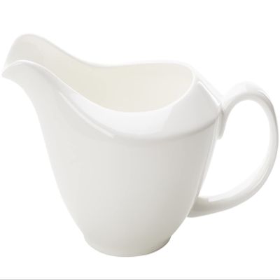 14oz Gravy Boat, Ceramic Sauce Boat for Salad Dressings, Creamer, Broth, Black Pepper, White Cream Sugar Dish (Color : White, Size : 8.0" x 3.6")
