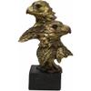 6" Tall Bald Eagle and Eaglet Head Bust Figurine with Black Pedestal view 1