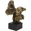 6" Tall Bald Eagle and Eaglet Head Bust Figurine with Black Pedestal view 3
