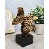 6" Tall Bald Eagle and Eaglet Head Bust Figurine with Black Pedestal view 4
