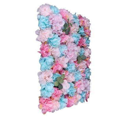 12 Pcs Artificial Flower Wall Panels 60x40cm 3D Flower Background for Wall, Wedding Flower Decorations Wall Silk Rose Panels for Photo Areas, Stage Background, Party(Lanfen Dahlia + Eucalyptus)