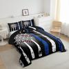 Boys Baseball Bedding Set Twin,Grunge Style Baseball Bat Basketball Softball Comforter Set for Kids Bedroom Decor,American Flag Stars Quilted Duvet,Ball Sports Game Down Comforter Warm,White Blue view 4