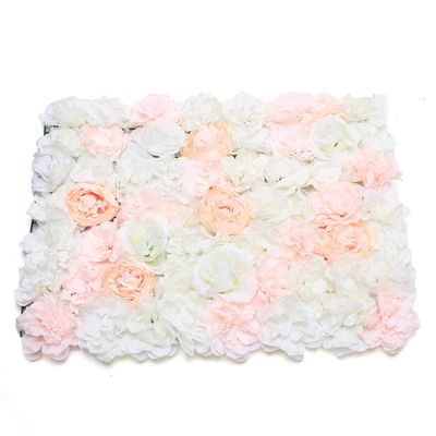5 Pcs Artificial Flower Wall Panels 60x40cm 3D Flower Background for Wall, Pale Pinkish Gray Wedding Flower Decorations Wall Silk Rose Panels for Candy Wall, Photo Areas, Stage Background, 24 x16inch