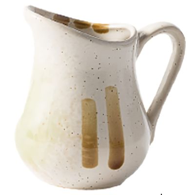 3.9 Ounce Cream Pitcher, 1 Wide Spout Miniature Pitcher - Porcelain Creamer with Handle, for Coffee Tea Milk (Color : Beige, Size : 2.0" x 3.3")