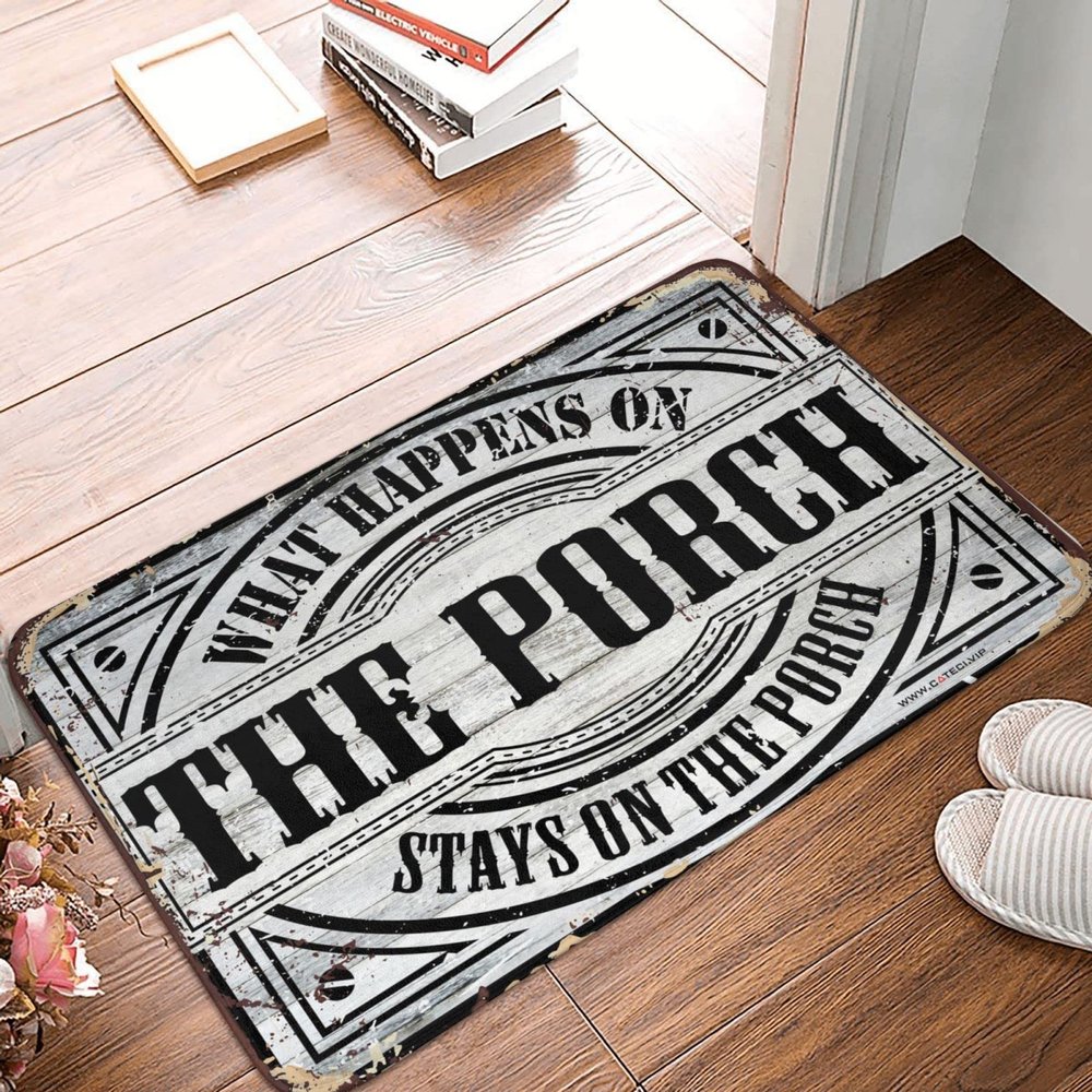 gaeruite Fall Kitchen Mat What Happens On The Porch Stays On The Porch Rug Outdoor Kitchen (Size : 16 * 25IN/40 * 60CM)