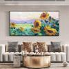 GYJAGHL Oil Painting, Abstract Oil Painting, Abstract Landscape, Original Art Abstract Large Oil Sunflower Wall Art Flower Wall Art Sunflower Art Sunflower Decor office Decoration 80X40 Unframed view 2