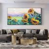 GYJAGHL Oil Painting, Abstract Oil Painting, Abstract Landscape, Original Art Abstract Large Oil Sunflower Wall Art Flower Wall Art Sunflower Art Sunflower Decor office Decoration 80X40 Unframed view 4