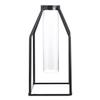 BESPORTBLE Nordic Simple Glass Vase Iron Art Vase Desktop Flower Vase with Metal Stand Hydroponic Plant Holder Test Tube Bud Vase for Home Kitchen Office Table Top Decor Black B view 1