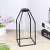 BESPORTBLE Nordic Simple Glass Vase Iron Art Vase Desktop Flower Vase with Metal Stand Hydroponic Plant Holder Test Tube Bud Vase for Home Kitchen Office Table Top Decor Black B view 4