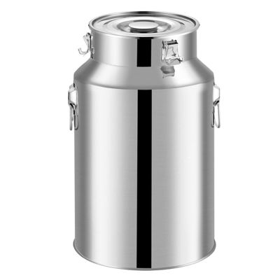 201 Stainless Steel Milk Transport Can 5-88L Milk Jug Pot Milk Bucket Wine Pail Keg Oil Barrel Tea Canister with Sealed Lid for Liquid And Solid Storage,35L