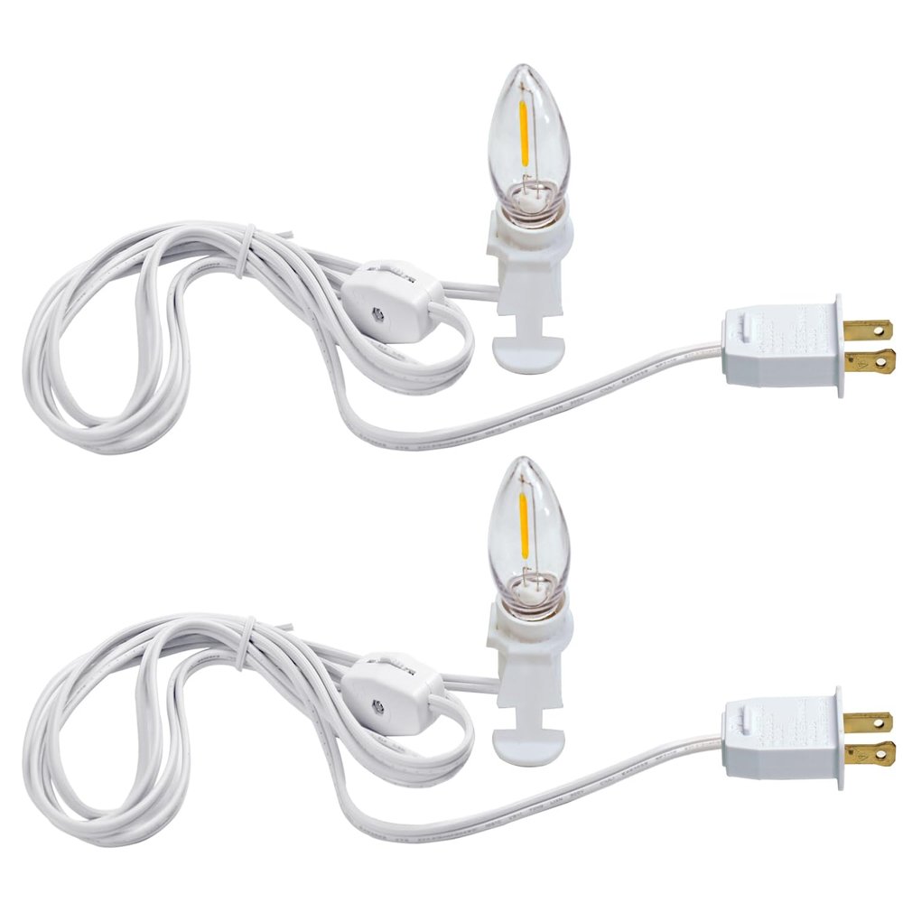 YIMILITE C7 String Bulbs Christmas Village Light Accessory Cord 2 Pack