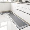 Super Absorbent Floor Mat, 18x59 in Oversized Kitchen Anti-Slip Floor Mat, Quick Dry Bathroom Living Room Large Carpet, Rubber Bottom Anti-Slip Kitchen Door Mat (45x120cm, Rectangle Light Gray) view 1