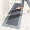 Super Absorbent Floor Mat, 18x59 in Oversized Kitchen Anti-Slip Floor Mat, Quick Dry Bathroom Living Room Large Carpet, Rubber Bottom Anti-Slip Kitchen Door Mat (45x120cm, Rectangle Light Gray) view 2