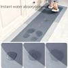 Super Absorbent Floor Mat, 18x59 in Oversized Kitchen Anti-Slip Floor Mat, Quick Dry Bathroom Living Room Large Carpet, Rubber Bottom Anti-Slip Kitchen Door Mat (45x120cm, Rectangle Light Gray) view 3
