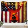 Castle Fairy Retro American Flag Tapestry Elk Silhouette Tapestries Art Home Decoration Bedroom Decor Living Room Door Stars Stripes Tapestry Wall Hanging Sunset Scenery Wall Hangings Art70.9x92.5 view 1