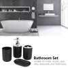 4Pcs Bathroom Vanity Countertop Accessory Set, Bathroom Toothbrush Sets Accessories Black with Cup Soap Dish for Decorative view 2