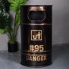 Bins Creative Industrial Style Trash Can, Vintage Metal Trash Can with Lid, Home, Hotel, Park (Size : 40x22x70cm) view 2