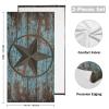 AIYOOLER Western Hand Towels Set of 2,Rustic Country Barn Texas Star on Teal Wooden Plank Small Bath Towels Soft Absorbent Decorative Bathroom Hand Towels for Kitchen Dish Spa Yoga Guest 14.4"x28.3" view 2