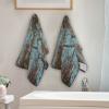 AIYOOLER Western Hand Towels Set of 2,Rustic Country Barn Texas Star on Teal Wooden Plank Small Bath Towels Soft Absorbent Decorative Bathroom Hand Towels for Kitchen Dish Spa Yoga Guest 14.4"x28.3" view 4