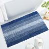 Gibelle Blue Bathroom Rugs, Luxury Chenille Bath Mat, Small Non Slip Shower Rug and Bath Room Floor Mats, Machine Washable, Quick Dry Bathmat, Soft Cozy Plush Rug for Tub, 16" x 24" view 1