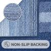 Gibelle Blue Bathroom Rugs, Luxury Chenille Bath Mat, Small Non Slip Shower Rug and Bath Room Floor Mats, Machine Washable, Quick Dry Bathmat, Soft Cozy Plush Rug for Tub, 16" x 24" view 3