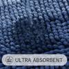 Gibelle Blue Bathroom Rugs, Luxury Chenille Bath Mat, Small Non Slip Shower Rug and Bath Room Floor Mats, Machine Washable, Quick Dry Bathmat, Soft Cozy Plush Rug for Tub, 16" x 24" view 4