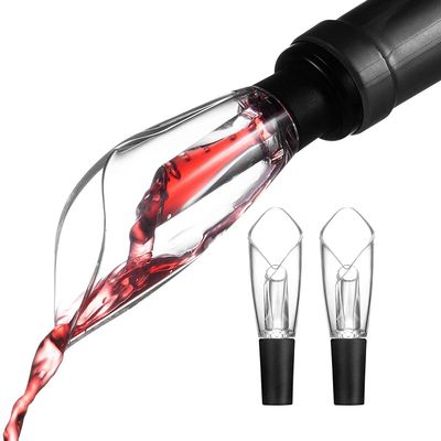 2 Pack Wine Aerator Pourer Spout Premium Wine Aerator Tulips Shaped Aerator Wine Pour Wine Bottle Aerator Pourer for Red and White Wine Lover Gift, Black