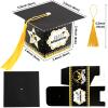 AerWo Graduation Party Favors, 30Pcs Gold and Black Graduation Gifts Bulk Grad Cap Decorations Candy Boxes for College High School Party Decorations (2025) view 2