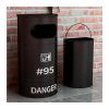 Bins Commercial Large Metal Trash Can, Retro Industrial Style Outdoor Litter Box with Lid (Color : Black, Size : 40x70cm) view 1