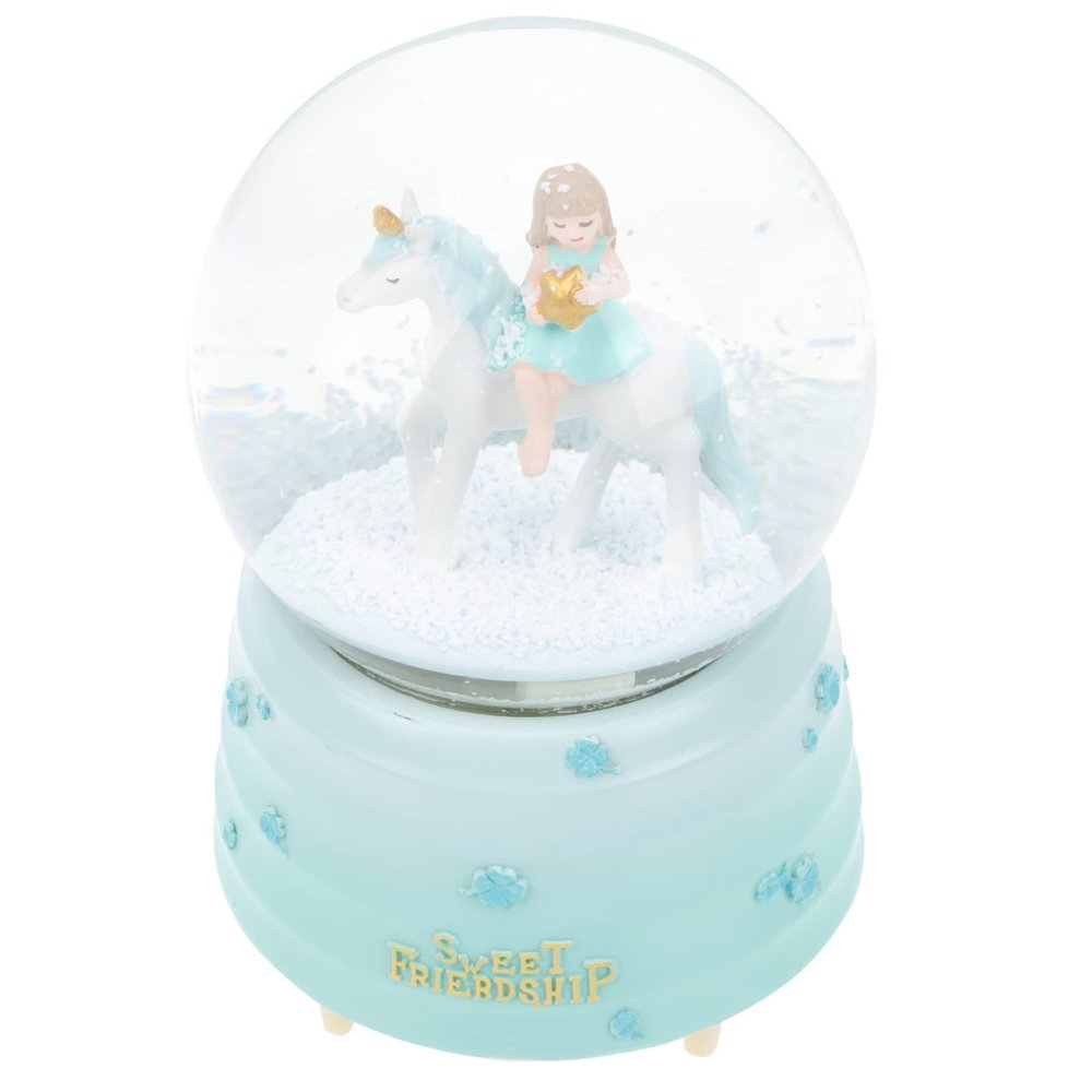 SOLUSTRE Lovely Music Box Crystal Decor Flashing Ornament for Bedroom Office Boys and Girls Design Globe Music Light