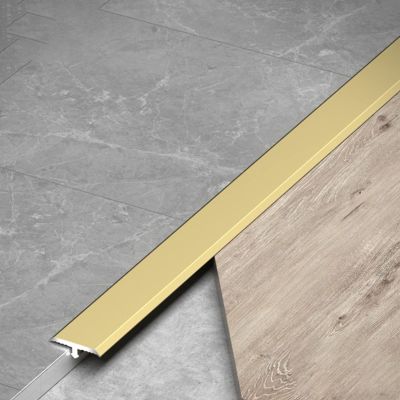 LJHU Threshold Transition Strips Durable Indoor Transition Strips, T-Mold Reducer Flute for Tile to Laminate/Wood to Tile, Customizable Size Easy Clean Floor Transition (Color : Gold, Size : Large)