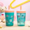 Zak Designs Shells Kelso Tumbler Set, Leak-Proof Screw-On Lid with Straw, Bundle for Kids Includes Plastic and Stainless Steel Cups with Bonus Sipper (3pc Set, Non-BPA) view 2
