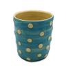 Blue Utensil Holder With White Spots For Kitchen Counter, Handmade Pottery Stoneware Vase (Small, Blue) view 1