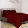 100% Best Cotton 5 PCs Down Feather Fill Comforter | 500 GSM | Box Stitched Quilted For Oversized Queen Size Bed Lightweight Premium Quality Fabric (Burgundy Solid Comforter with 4 Pillow Shams) view 2