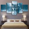 YYKKWWXX Canvas Paintings for Living Room Wall Art 5 Pieces Forest Animals Wolf Pictures Prints Abstract Posters Home Decor view 2
