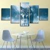 YYKKWWXX Canvas Paintings for Living Room Wall Art 5 Pieces Forest Animals Wolf Pictures Prints Abstract Posters Home Decor view 3