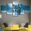 YYKKWWXX Canvas Paintings for Living Room Wall Art 5 Pieces Forest Animals Wolf Pictures Prints Abstract Posters Home Decor view 4