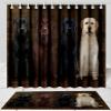 Rustic 4 Labrador Dog Bath Mat & Shower Curtain Combo - Non-Slip Bathroom Decor Plush Rug Mat Polyester Bathtub Curtain Screens with Hooks, BM 20''x 32'', SC 69"x70" view 1