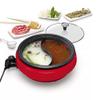 The Rock Dual-Sided 3L 3.2 qt. Electric Hot Pot | Adjustable Temperature Control | Red view 1